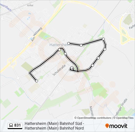 831 Bus Line Map