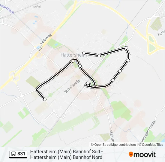 831 Bus Line Map