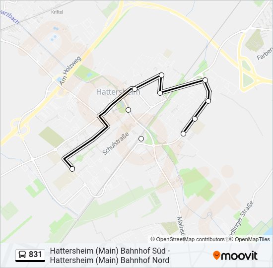 831 Bus Line Map
