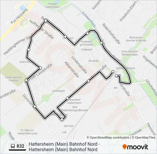 832 Bus Line Map