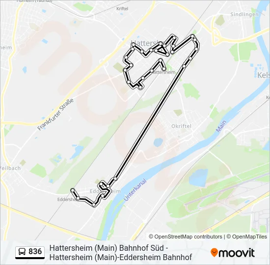 836 Bus Line Map