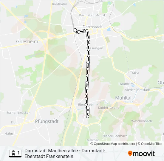 1 Light Rail Line Map