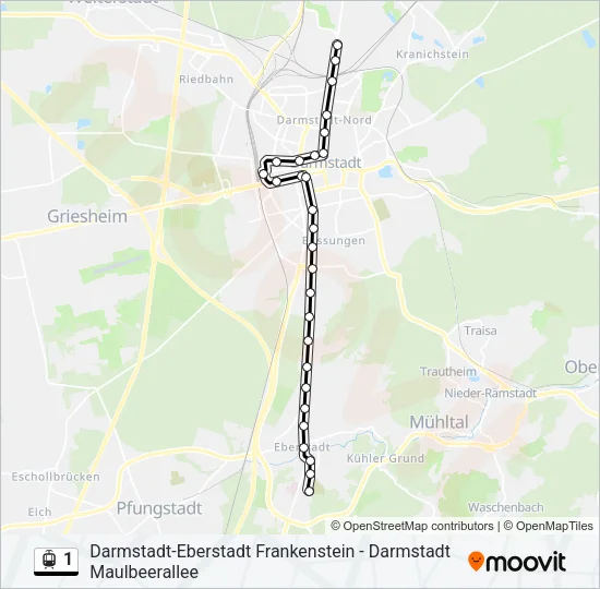 1 Light Rail Line Map
