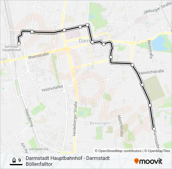 9 Light Rail Line Map