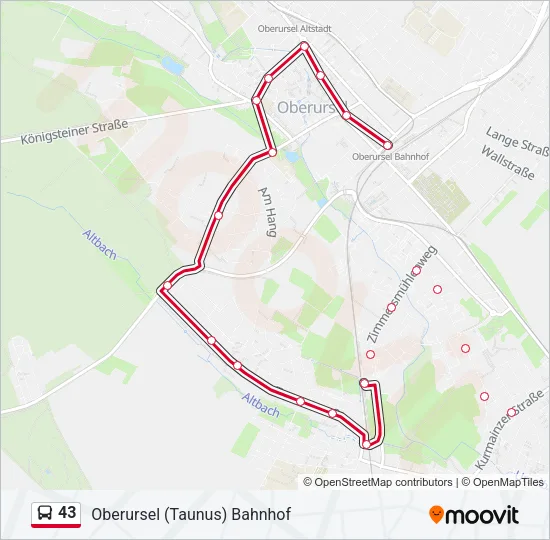 43 Bus Line Map
