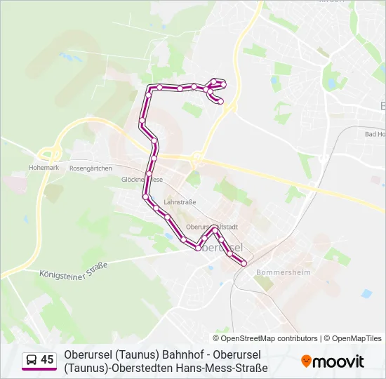 45 Bus Line Map