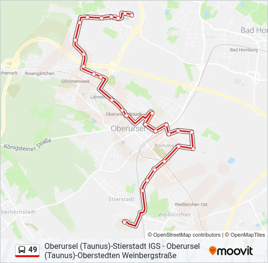 49 Bus Line Map
