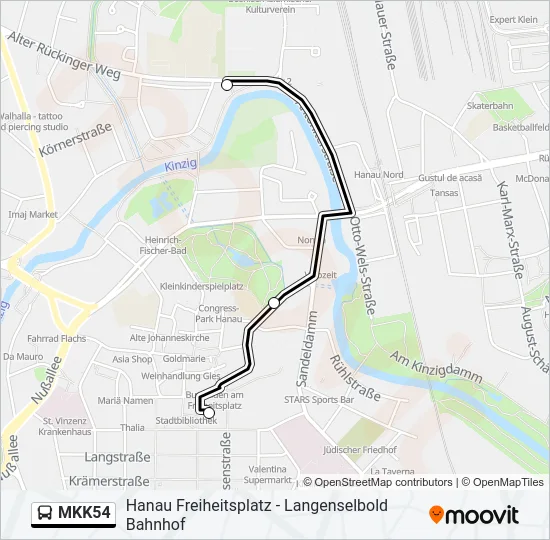 Buslinie MKK54 Karte