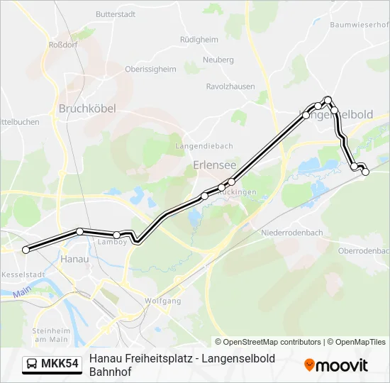 MKK54 Bus Line Map