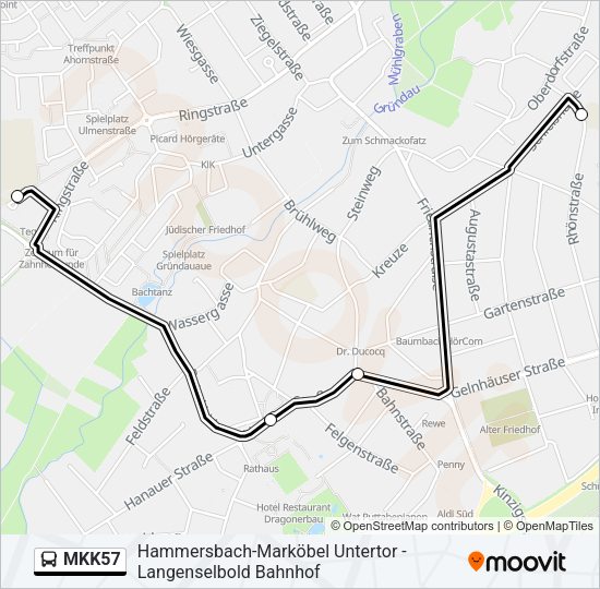MKK57 Bus Line Map