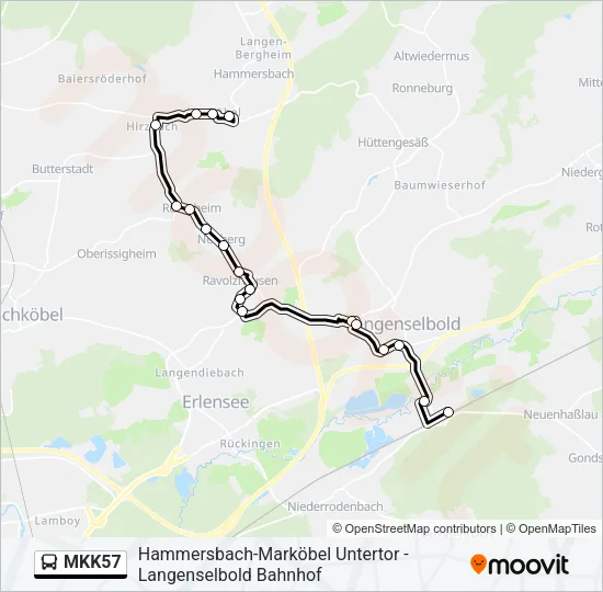 MKK57 Bus Line Map