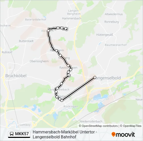 MKK57 Bus Line Map
