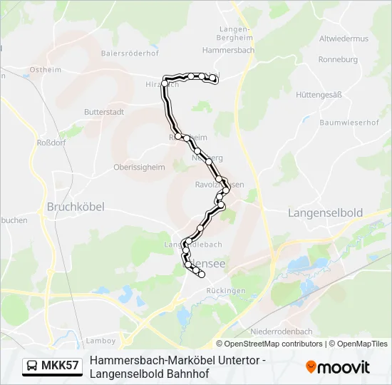 Buslinie MKK57 Karte