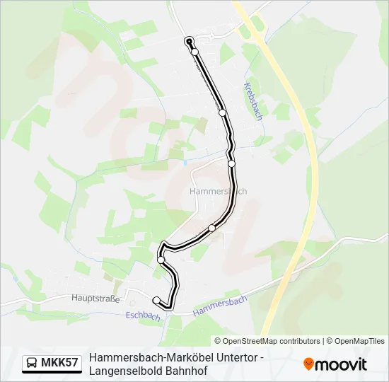 Buslinie MKK57 Karte