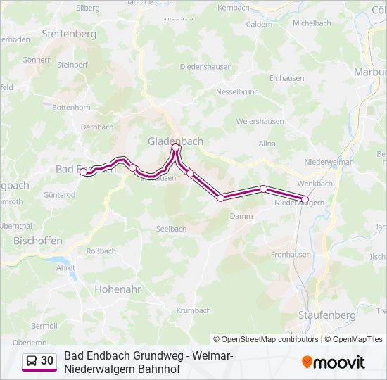 30 Bus Line Map