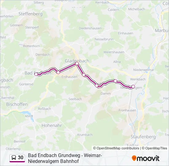 30 Bus Line Map