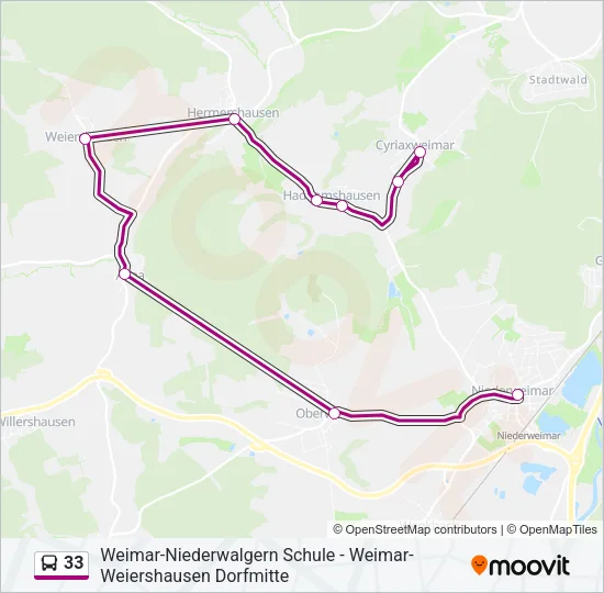 33 Bus Line Map