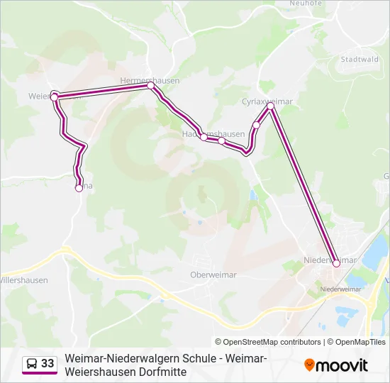 Автобус 33: карта маршрута