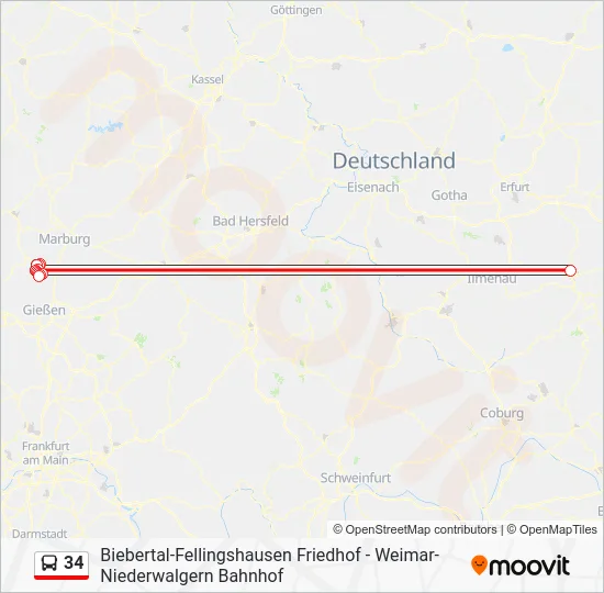 Автобус 34: карта маршрута