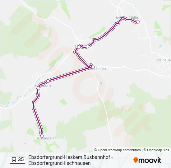 35 Bus Line Map