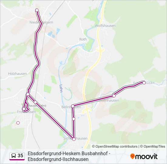 35 Bus Line Map