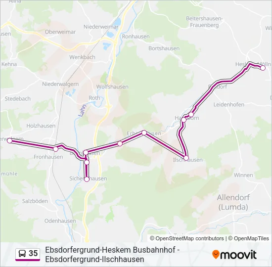 35 Bus Line Map