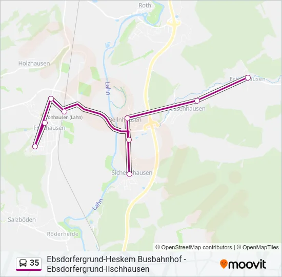 35 Bus Line Map