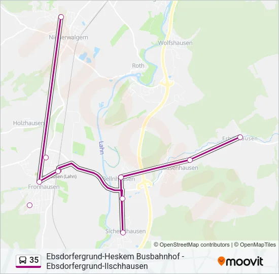 35 Bus Line Map