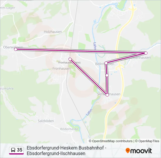 35 Bus Line Map
