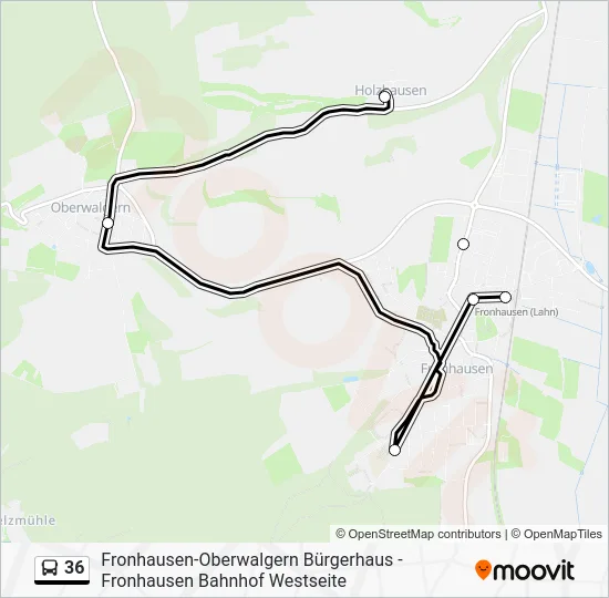 Автобус 36: карта маршрута