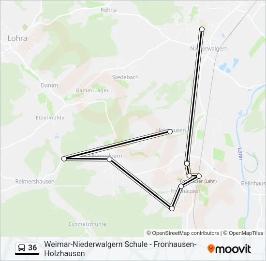 Buslinie 36 Karte