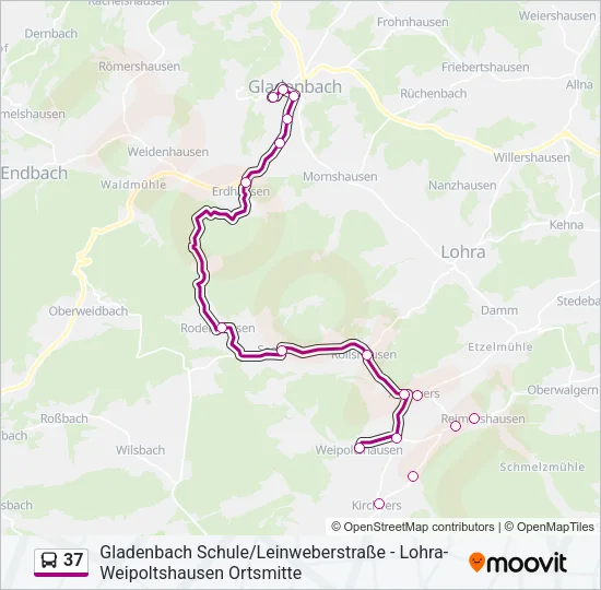 37 Bus Line Map