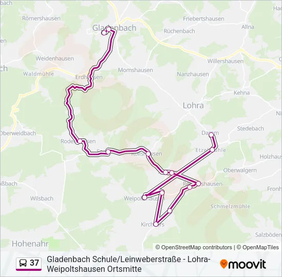 37 Bus Line Map