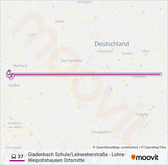 37 Bus Line Map