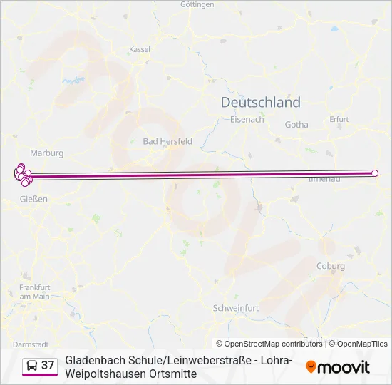 37 Bus Line Map