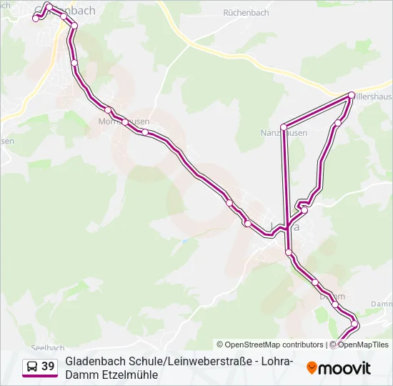 39 Bus Line Map