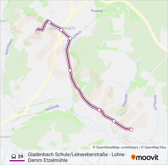 39 Bus Line Map