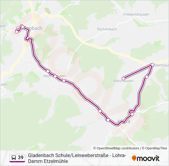 39 Bus Line Map