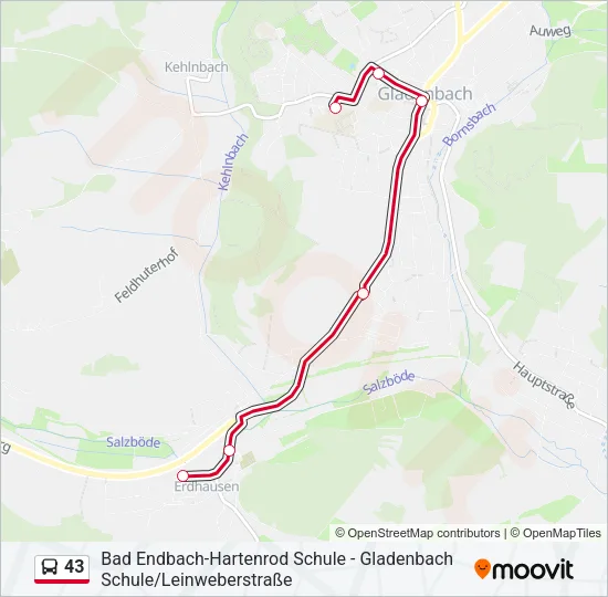 43 Bus Line Map