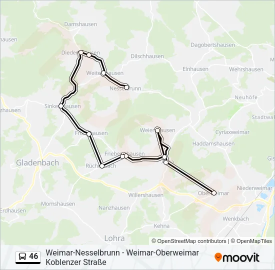 46 Bus Line Map