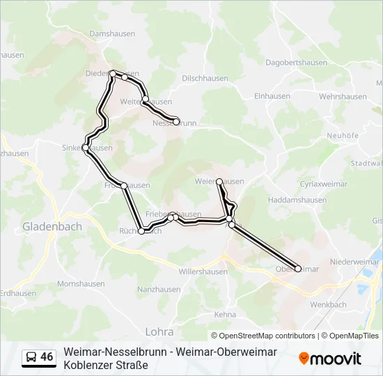 46 Bus Line Map