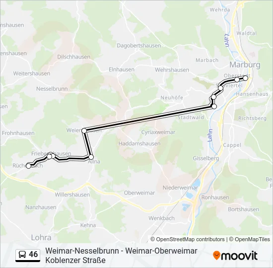 46 Bus Line Map