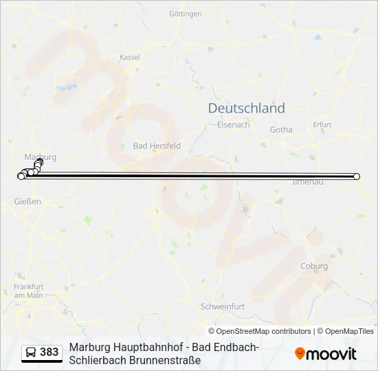 383 Bus Line Map