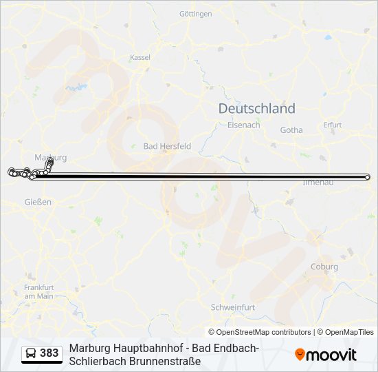 383 Bus Line Map