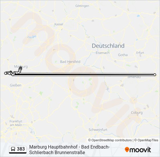 383 Bus Line Map
