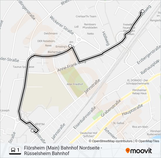 1 Bus Line Map