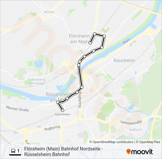 1 Bus Line Map