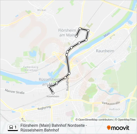1 Bus Line Map