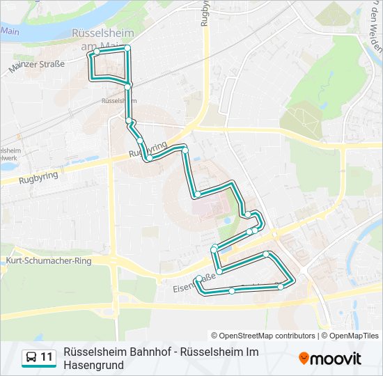 Автобус 11: карта маршрута