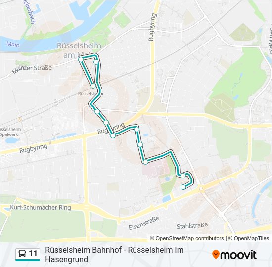 Автобус 11: карта маршрута